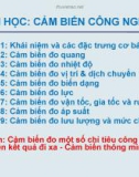 CẢM BIẾN CÔNG NGHIỆP - CHƯƠNG 1 Khái niệm và các đặc trưng cơ bản