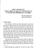 Một vài khảo sát về đặc điểm văn hóa của người Châu Âu và người Việt thể hiện qua lời khen