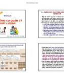 Chương 3: Các công cụ quản lý chất lượng - TS Hồ Thị Thu Nga