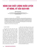 Nâng cao chất lượng huấn luyện kỹ năng, kỹ xảo dịch nói