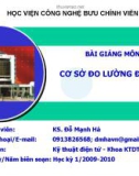 Bài giảng môn Cơ sở đo lường điện tử - Đỗ Mạnh Hà