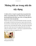 Những bất an trong nhà do xây dựng