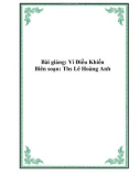 Bài giảng: Vi Điều Khiển