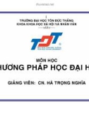 PHƯƠNG PHÁP HỌC ĐẠI HỌC - KHOA HỌC XÃ HỘI