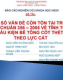 Một số vấn đề còn tồn tại trong tiêu chuẩn 356 - 2005 về tính toán cấu kiện bê tông cốt thép theo lực cắt