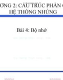 Bài giảng Thiết kế hệ thống nhúng (Embedded Systems Design) - Chương 2 (Bài 4): Bộ nhớ