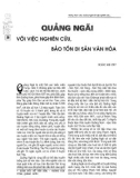 Quảng Ngãi với việc nghiên cứu, bảo tồn di sản văn hóa