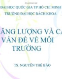 Bài giảng Năng lượng và các vấn đề về môi trường - TS. Nguyễn Thế Bảo