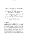 Chế tạo các dụng cụ thí nghiệm thực tập để tăng cường hoạt động thực nghiệm của học sinh trong học tập các kiến thức về hiện tượng quang điện trong ở lớp 12 THPT