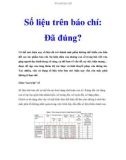 Số liệu trên báo chí: Đã đúng?