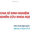 Bài giảng Chia sẻ kinh nghiệm nghiên cứu khoa học