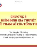 Bài giảng Thống kê ứng dụng trong kinh doanh: Chương 8 - ThS. Nguyễn Tiến Dũng