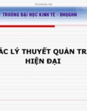 Bài giảng Lý thuyết quản trị hiện đại: Chương 2 - TS. Nguyễn Ngọc Thắng