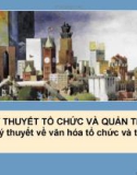 Bài giảng Lý thuyết tổ chức và quản trị - Bài 3: Lý thuyết về văn hóa tổ chức và thay đổi