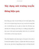 Xây dựng môi trường truyền thông hiệu quả.