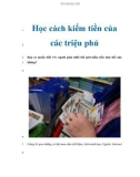 Học cách kiếm tiền của các triệu phú