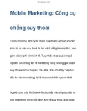 Mobile Marketing: Công cụ chống suy thoái kinh doanh