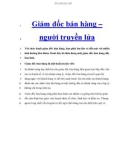 Giám đốc bán hàng – người truyền lửa