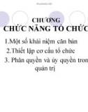 Bài giảng Quản trị học - Chương: Chức năng tổ chức