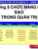 Bài giảng Quản lý đại cương: Chương 5 - ĐH BK Hà Nội