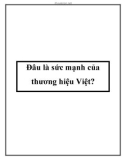 Đâu là sức mạnh của thương hiệu Việt?