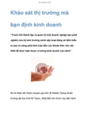 Cách thức khảo sát thị trường mà bạn định kinh doanh