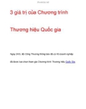 3 giá trị của Chương trình Thương hiệu Quốc gia