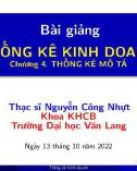 Bài giảng Thống kê kinh doanh: Chương 4 - ThS. Nguyễn Công Nhựt