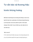 Tư vấn bảo vệ thương hiệu trước khủng hoảng