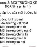 Bài giảng Nguyên lý quản trị kinh doanh: Chương 3 - Nguyễn Hải Sản