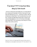 Ứng dụng CNTT trong hoạt động đăng ký kinh doanh