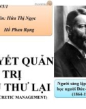 Đề tài: THUYẾT QUẢN TRỊ KIỂU THƯ LẠI