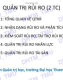 Bài giảng Quản trị rủi ro: Chương 1 - ĐH Thương mại