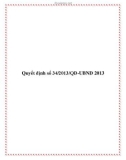 Quyết định số 34/2013/QĐ-UBND 2013