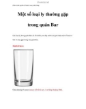 Giáo trình quản trị khách sạn, nhà hàng - Một số loại ly thường gặp trong quán Bar