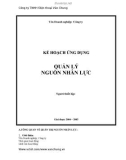 Kế hoạch ứng dụng nguồn nhân lực