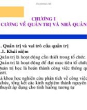 Bài giảng Nguyên lý Quản trị học - Chương 1