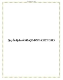 Quyết định số 932/QĐ-BNN-KHCN 2013