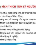 Bài giảng Tâm lý học lao động - Chương 4: Kích thích tâm lý người lao động