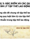 Bài giảng Tâm lý quản trị kinh doanh - Chương 3: Đặc điểm và các quy luật tâm lý tập thể lao động