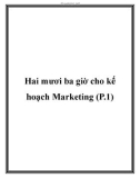 Hai mươi ba giờ cho kế hoạch Marketing (P.1)