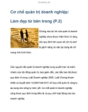 Cơ chế quản trị doanh nghiệp: Làm đẹp từ bên trong (P.2)