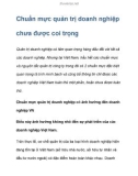 những chuẩn mực quản trị doanh nghiệp chưa được coi trọng