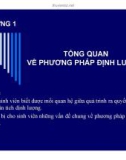 Bài giảng Phương pháp định lượng trong kinh tế (full)