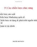 Bài giảng Quản trị kinh doanh quốc tế: Phần 4 - Nguyễn Kim Phước