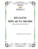 Bài giảng Quản trị học - ĐH Phạm Văn Đồng