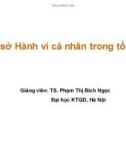 Bài giảng Cơ sở Hành vi cá nhân trong tổ chức - TS. Phạm Thị Bích Ngọc