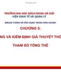 Bài giảng Thống kê ứng dụng trong kinh doanh: Chương 5 - Trường Đại học Bách khoa Hà Nội