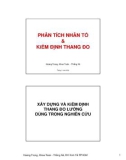 Bài giảng Phân tích các nhân tố và kiểm định thang độ - Hoàng Trọng