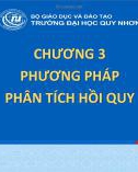 Bài giảng Phân tích dữ liệu và dự báo: Chương 3 - Trường ĐH Quy Nhơn